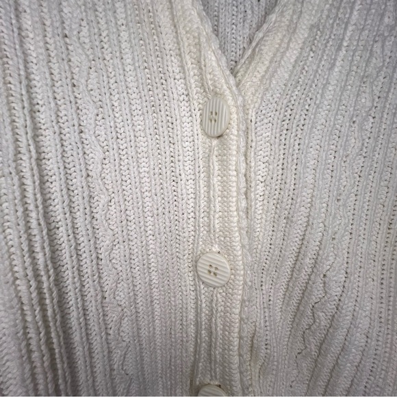 Vintage Northern Refections 100% Cotton V-Neck Cable Knit Cardigan Size Large - Picture 6 of 6